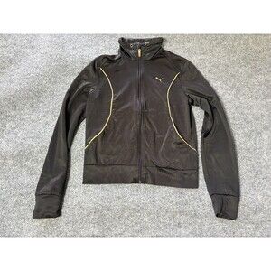 PUMA Full Zip Track Jacket Womens Medium Black